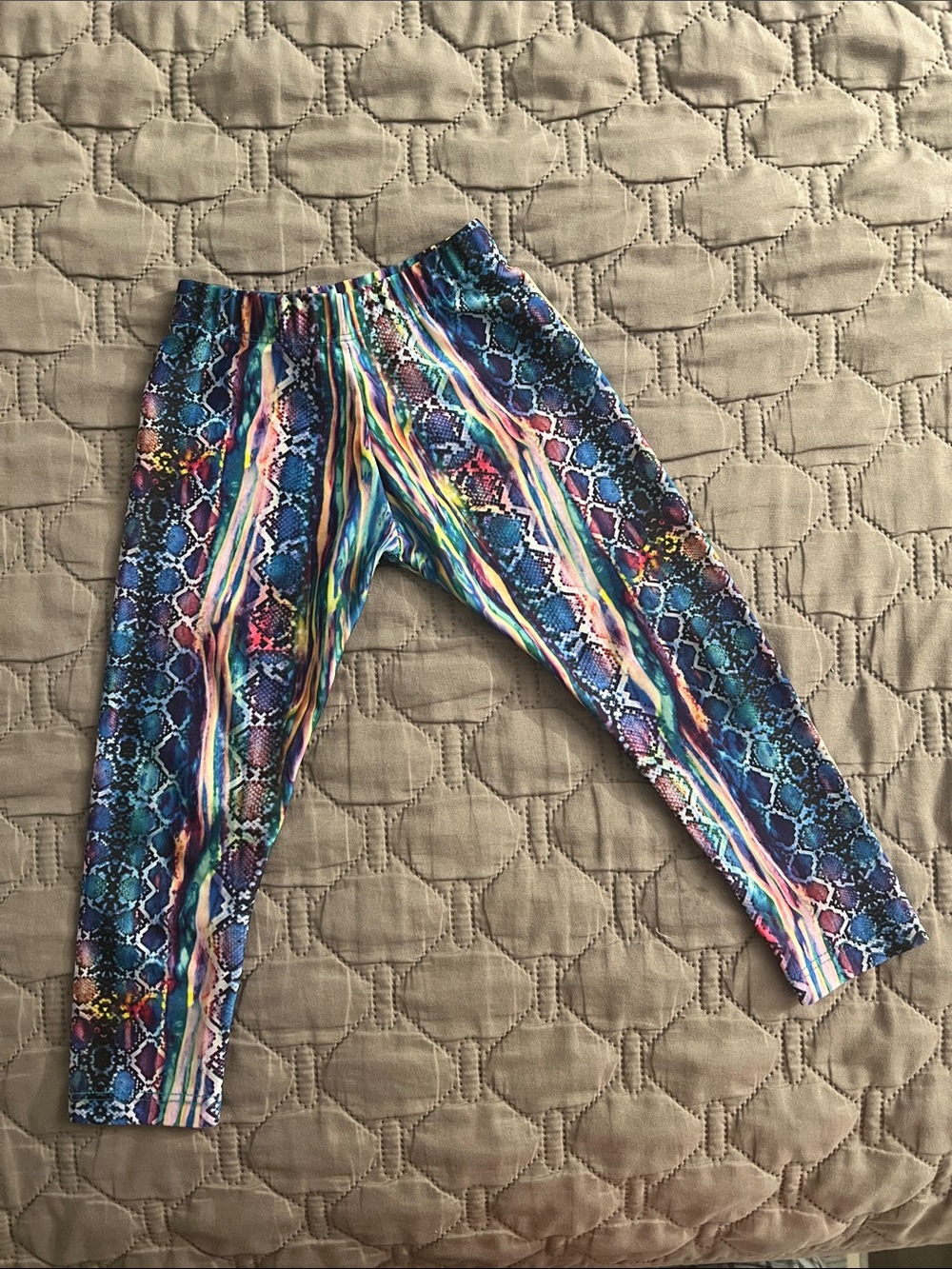 Les tout petits Blue Multicolor Snake-Print Leggings 18 months